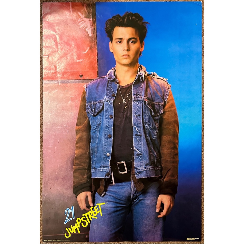 1987 RETRO JOHNNY DEPP 21 Jumpstreet 80s TV Show Hot Guy Dorm Poster Wall Art